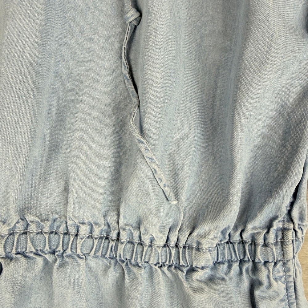 Lauren Ralph Lauren Boho Midi Dress 10 Light Blue Lyocell Ruffles Cottagecore - Picture 7 of 14